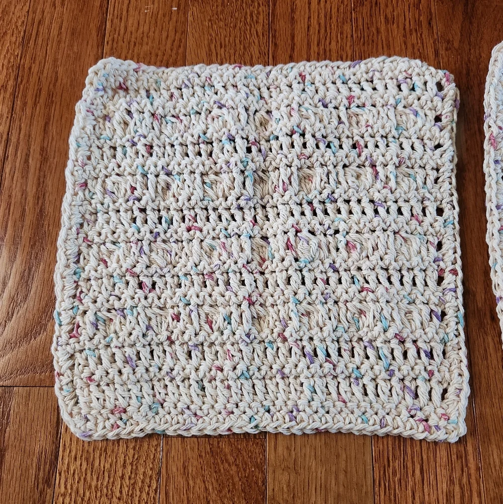 Crochet Shower Pouf and Bobble Washcloth Set
